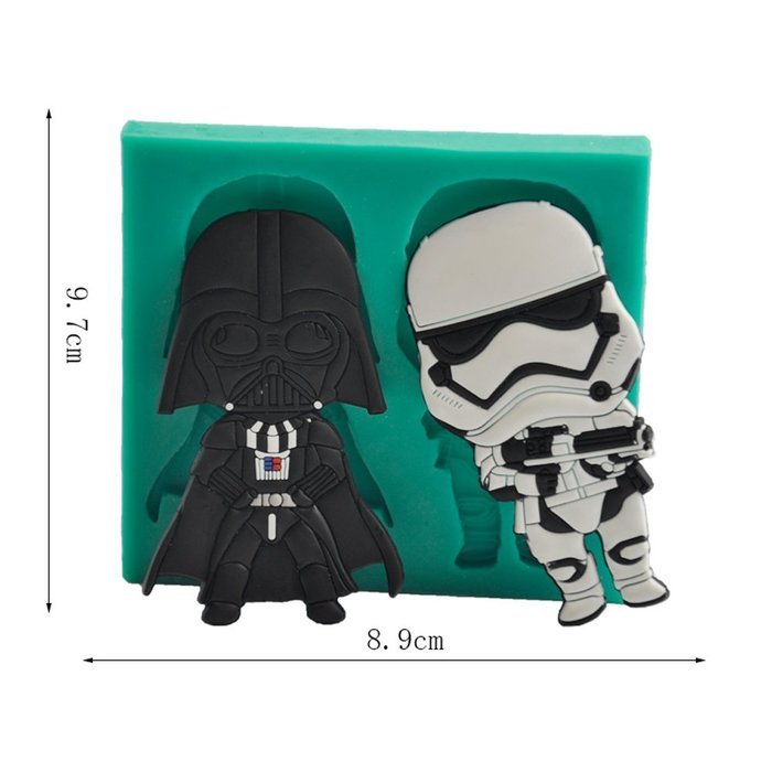 Yunko 2 Hole Flat Star War DIY Silicone Mould Cake Decorations Decorating Fondant Sugar Craft Molds Darth Vader...