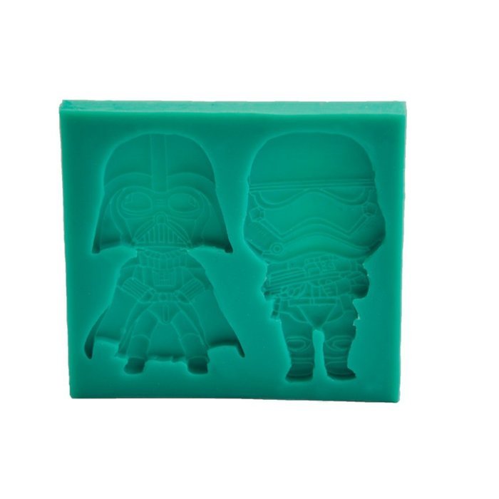 Yunko 2 Hole Flat Star War DIY Silicone Mould Cake Decorations Decorating Fondant Sugar Craft Molds Darth Vader... N2