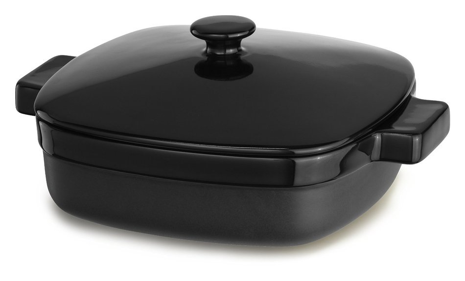 KitchenAid KBMR19CROB Streamline Ceramic Casserole, 1.9-Quart, Onyx Black