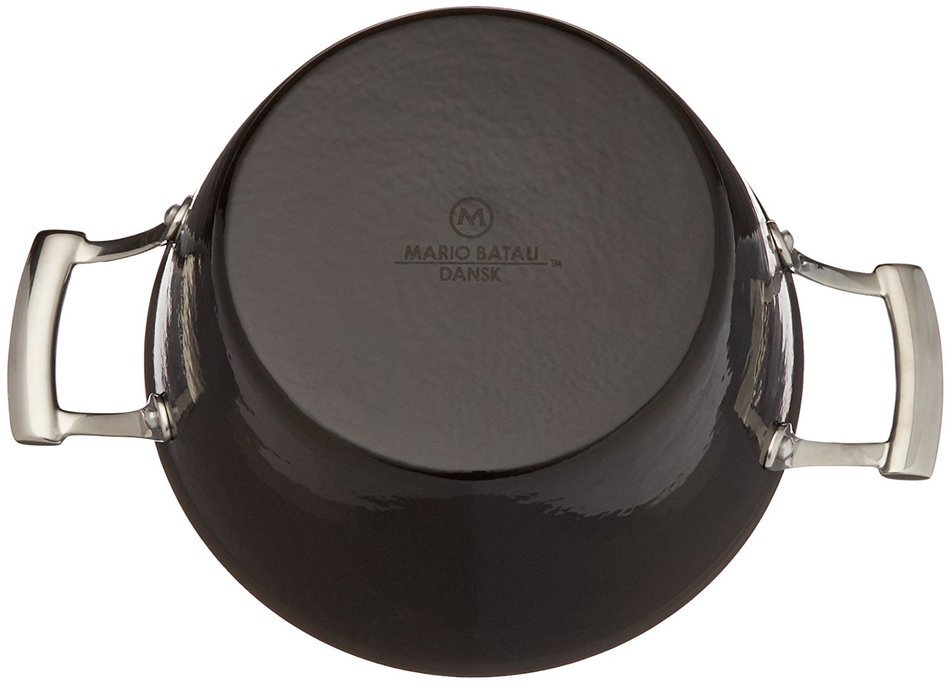 Mario Batali by Dansk Light Enameled Cast Iron Round Casserole, 4-Quart, Black N4