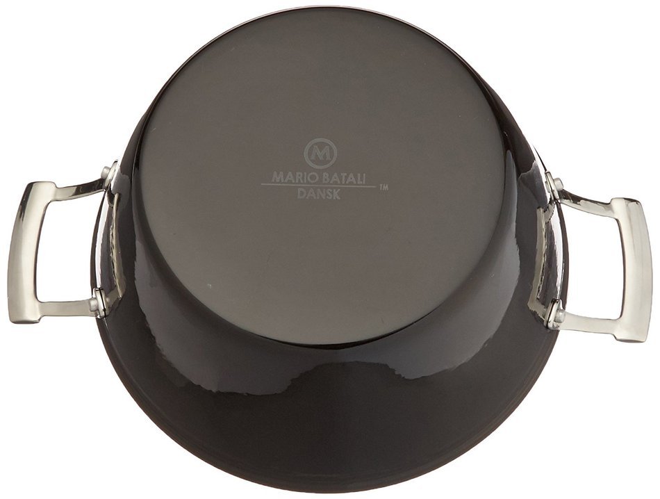 Mario Batali by Dansk Light Enameled Cast Iron Round Casserole, 4-Quart, Black N12