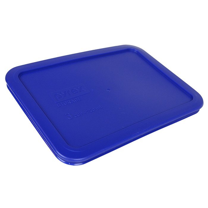 Pyrex 7210-PC Rectangle 3 Cup Storage Lid for Glass Dish (4, Cobalt Blue) N2