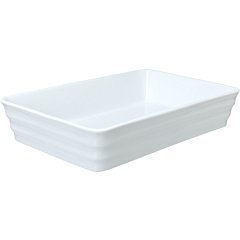 BIA Cordon Bleu 905387 3.75-Quart White Porcelain Ribbed Baking Dish, 14-Inch N3