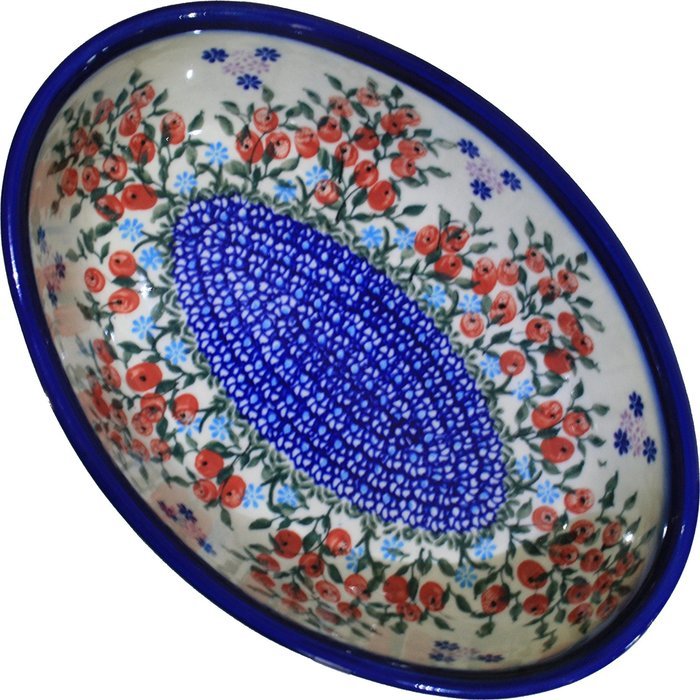 Polish Pottery Ceramika Boleslawiec 1210/282 Royal Blue Patterns 5-Cup Oval Mirek Baker, 9-2/3 by 6-7/10-Inch,...