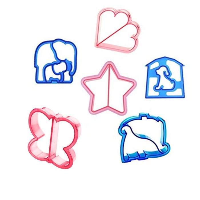 JUMUU Sandwich Cutter- Fun Cake, Cookie & Sandwich Cutter Shapes for Kids in Different Shapes (Set of 6)