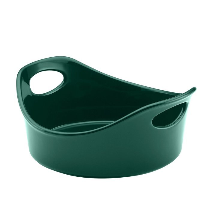 Rachael Ray Stoneware 2-Piece Bubble & Brown Round Baker Set, Orange N7