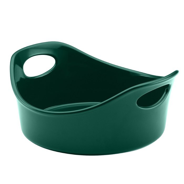 Rachael Ray Stoneware 2-Piece Bubble & Brown Round Baker Set, Orange N8