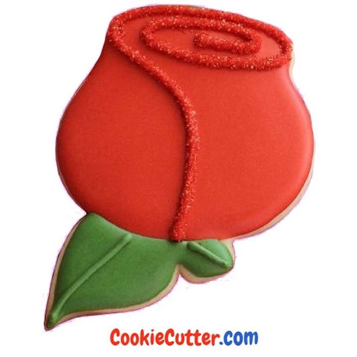 Red Rose Plastic Cookie Cutter 3.5" Cc112