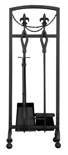 Uniflame, F-1452, 5 Pc Olde World Iron Fleur-De-Lis Fireset