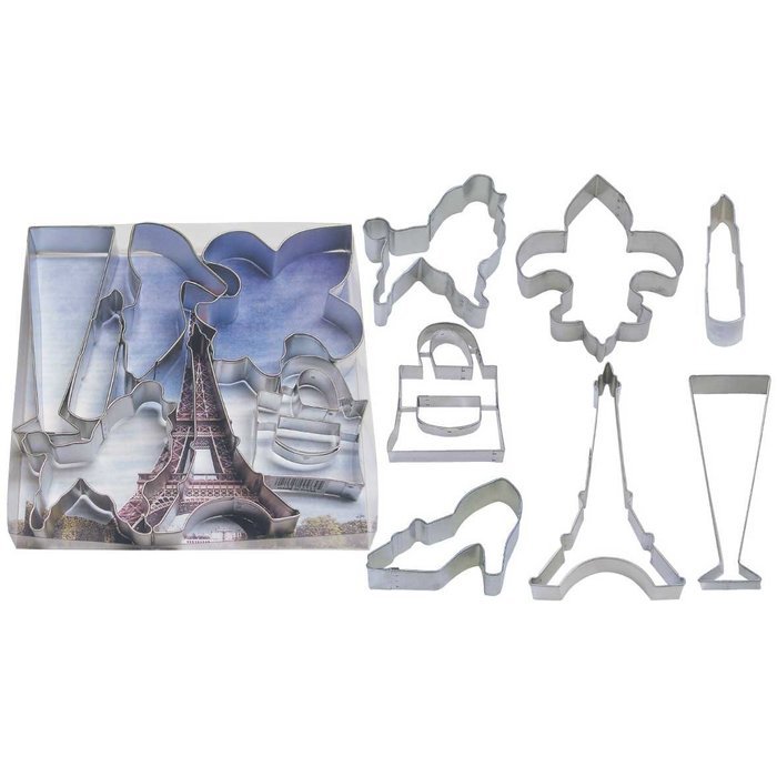 Paris Tin Cookie Cutter 7 Pc Set L1890