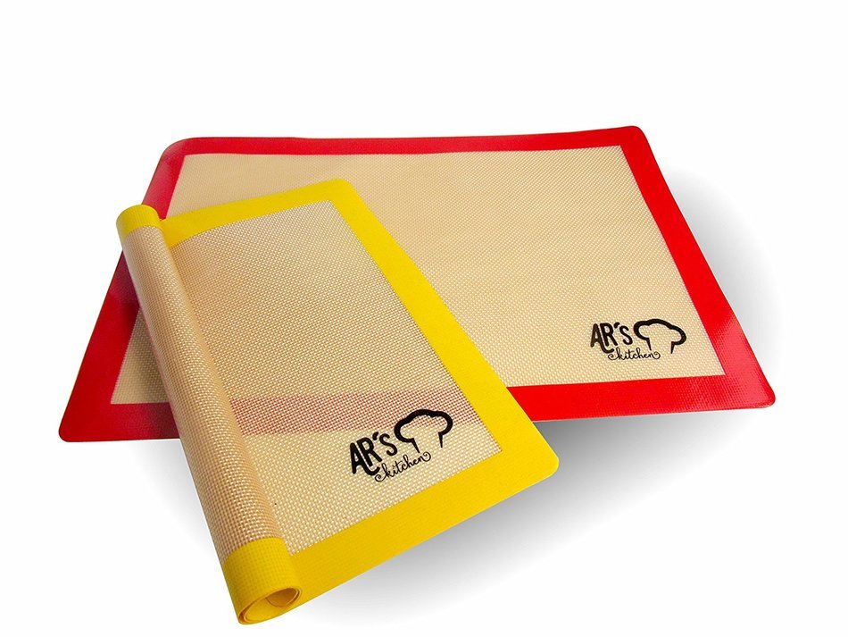 AR's Kitchen Silicone Baking Mat - Set of 2 (NEW DESIGN) - Premium Grade - Non Stick - Best Professional Baking...