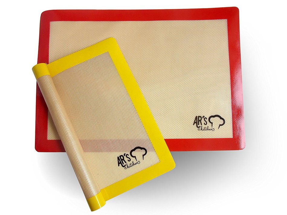 AR's Kitchen Silicone Baking Mat - Set of 2 (NEW DESIGN) - Premium Grade - Non Stick - Best Professional Baking... N3