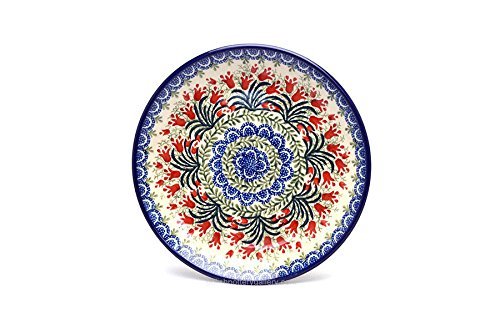 Polish Pottery Plate - Salad/Dessert (7 3/4") - Crimson Bells