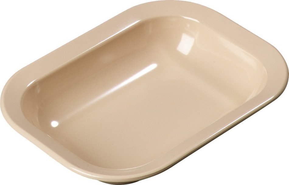 Carlisle 4374525 Melamine Baker/Server, 32.1 fl. oz. Capacity, 10-3/64" L x 7.51" W x 2" H, Tan (Case of 12)
