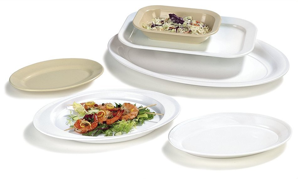 Carlisle 4374525 Melamine Baker/Server, 32.1 fl. oz. Capacity, 10-3/64" L x 7.51" W x 2" H, Tan (Case of 12) N2