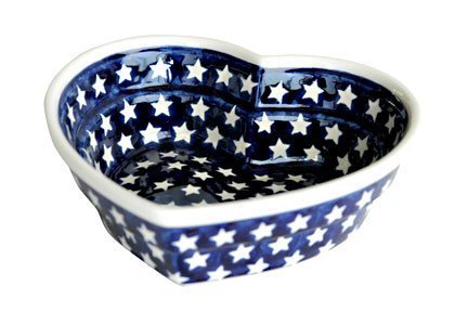 Polish Pottery Stars Small Heart Bowl