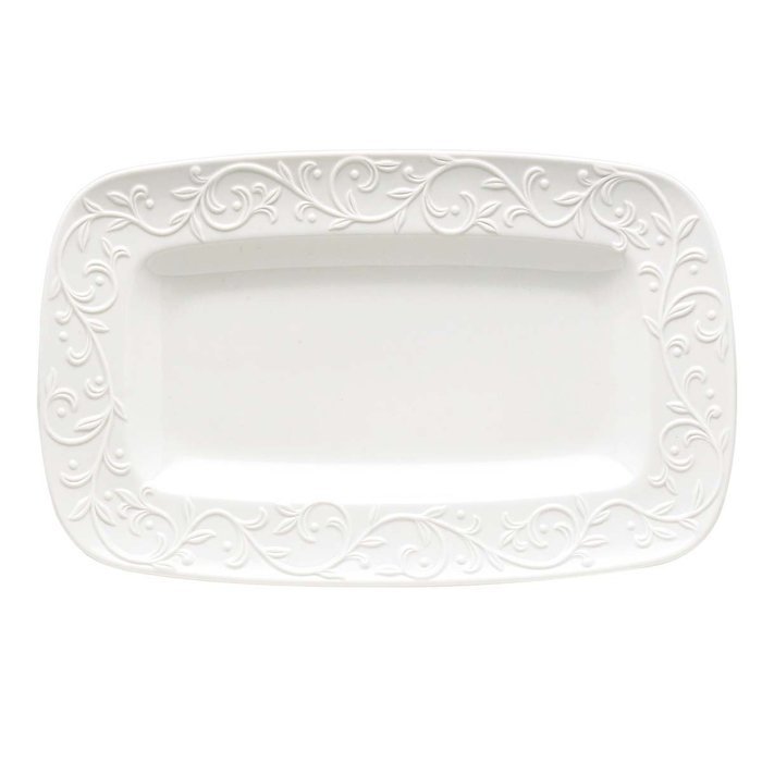 Lenox Opal Innocence Carved 13-Inch Rectangular Baker N26