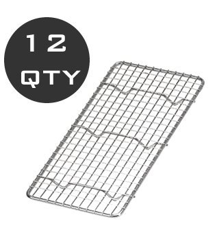 12 QTY - 1/3 SIZE WIRE PAN GRATE / COOLING RACK - WHOLESALE