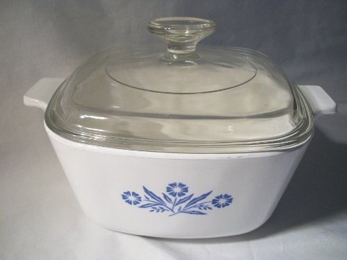 Vintage Corning Ware (P-1-3/4-B) "Cornflower" Casserole Baking Dish (1.75 quart) with lid