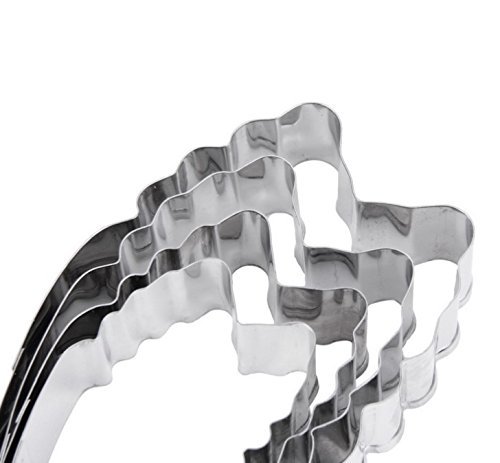 Kootips 4 pcs Set of Peony Flower Cutter Decor Fondant Cake Cutters for Stainless Steel N4