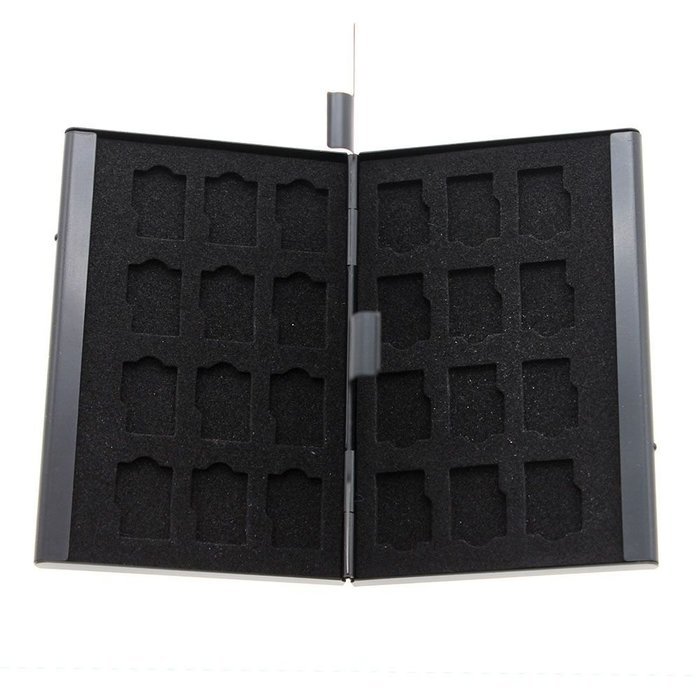HuaYang 24 in 1 Aluminum Memory TF Micro SD Game Card Storage Case Box Protector Holder N5