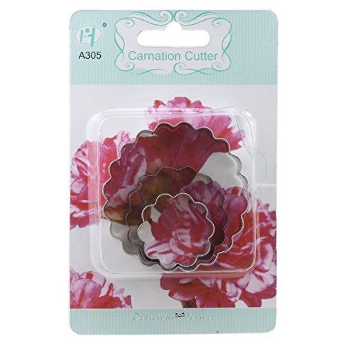 AGPtek 3PCS Stainless Steel Cookie Cutters Cake Mold Pastry Cutter - Carnation Shapes N3