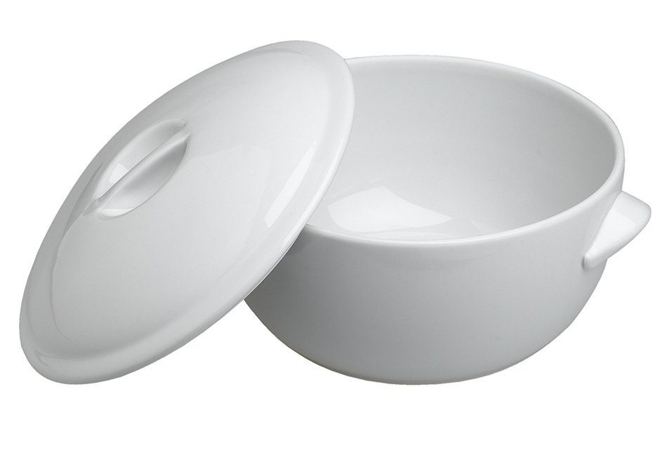 Pillivuyt 2.75 Quart Round Covered Casserole, White N2