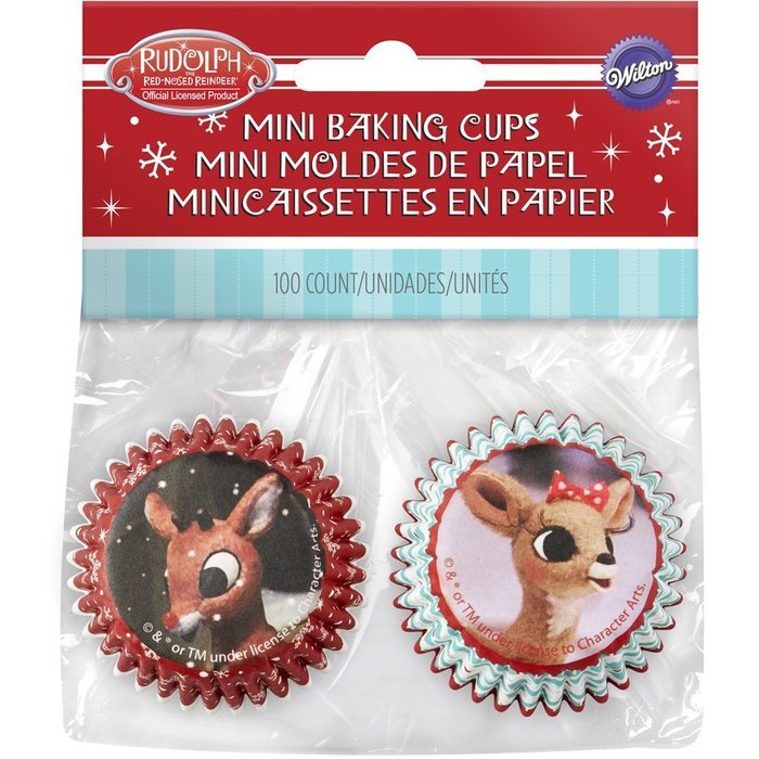 Wilton Rudolph the Red-Nosed Reindeer Mini Cupcake Liners 100-Count