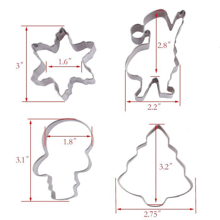 Asunflower 3Pcs Stainless Cookie Biscuit Fruit Cutter Gingerbread Boy Man Shape Mold DIY Baking Tools N22