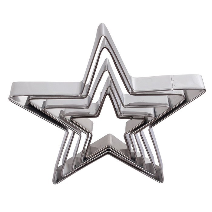 Asunflower 3Pcs Stainless Cookie Biscuit Fruit Cutter Gingerbread Boy Man Shape Mold DIY Baking Tools N24