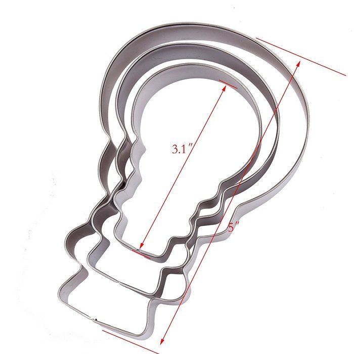 Asunflower 3Pcs Stainless Cookie Biscuit Fruit Cutter Gingerbread Boy Man Shape Mold DIY Baking Tools N44