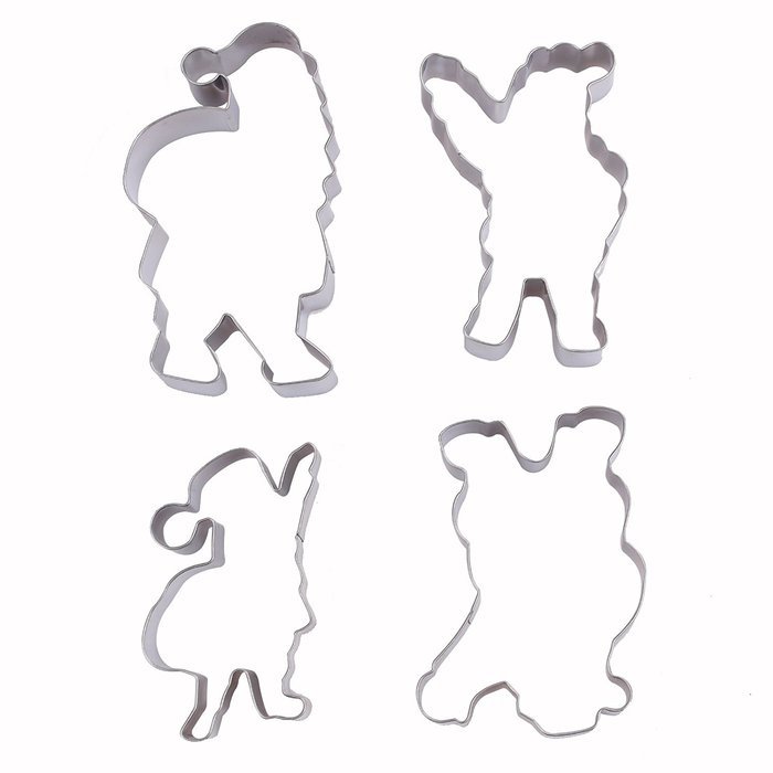 Asunflower 3Pcs Stainless Cookie Biscuit Fruit Cutter Gingerbread Boy Man Shape Mold DIY Baking Tools N45