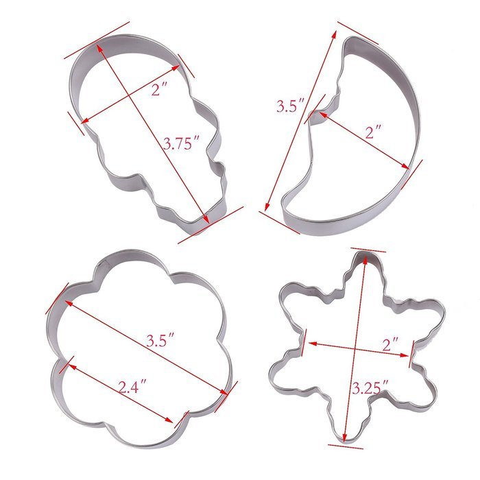 Asunflower 3Pcs Stainless Cookie Biscuit Fruit Cutter Gingerbread Boy Man Shape Mold DIY Baking Tools N64