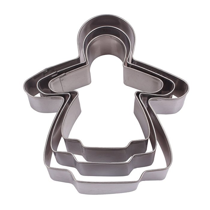 Asunflower 3Pcs Stainless Cookie Biscuit Fruit Cutter Gingerbread Boy Man Shape Mold DIY Baking Tools N65