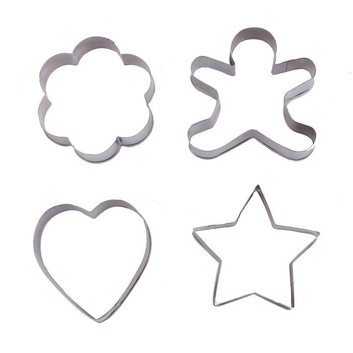 Asunflower 3Pcs Stainless Cookie Biscuit Fruit Cutter Gingerbread Boy Man Shape Mold DIY Baking Tools N68