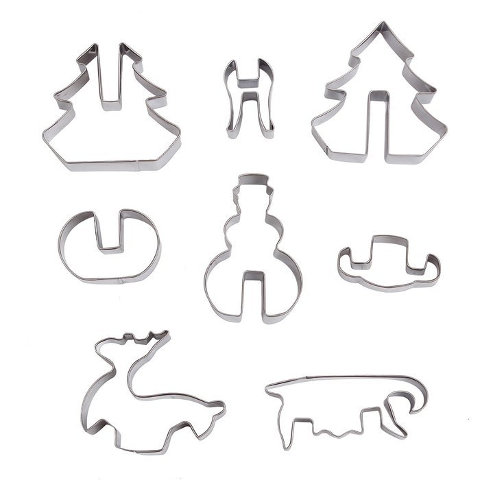 Asunflower 3Pcs Stainless Cookie Biscuit Fruit Cutter Gingerbread Boy Man Shape Mold DIY Baking Tools N101