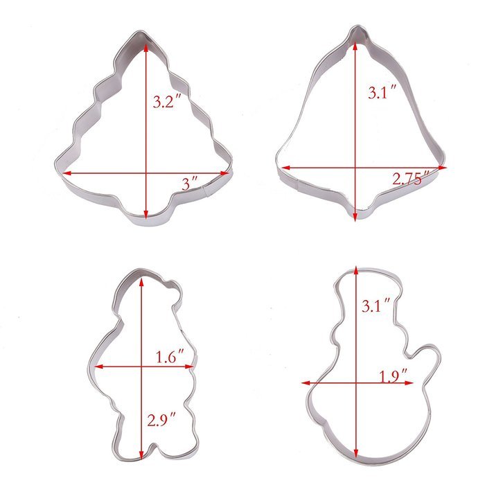 Asunflower 3Pcs Stainless Cookie Biscuit Fruit Cutter Gingerbread Boy Man Shape Mold DIY Baking Tools N121