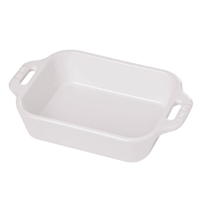Staub Rectangular Dish, White, 5.5 x 4 - White