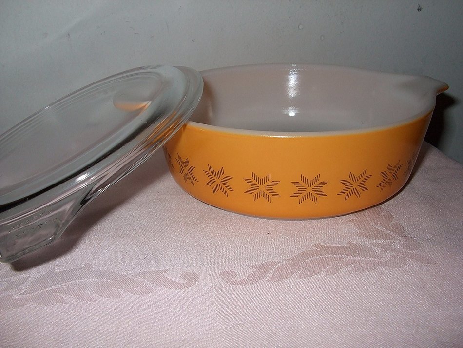 Vintage Corning Pyrex Orange TOWN & COUNTRY 1 Pint Casserole Baking Dish w/ Clear Lid N3