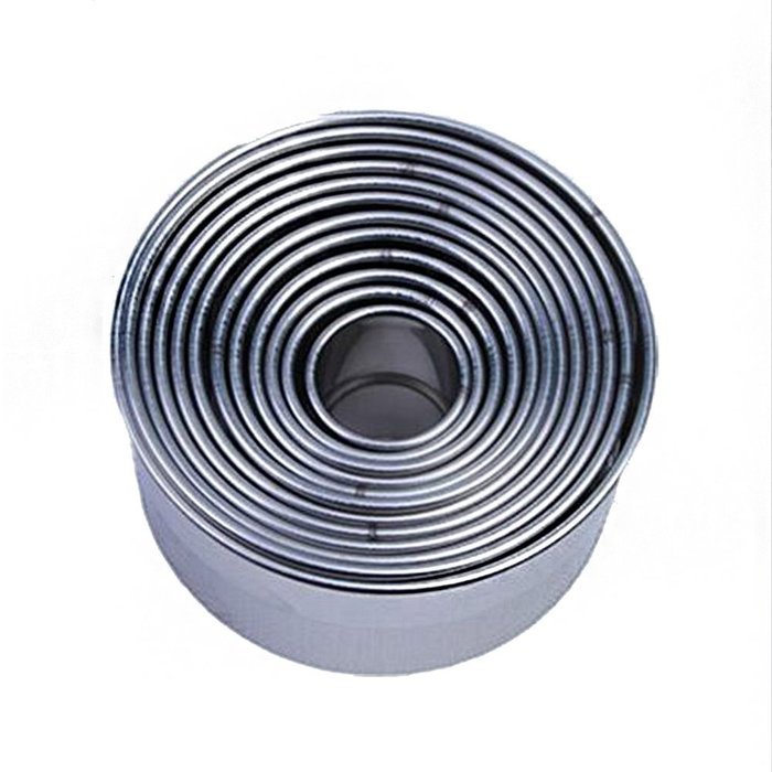 Amgate 12 Pieces Cookie Cutters Round Sharped Cake Molds Set for Pastry Donuts Dough Muffin Sandwich Pancake