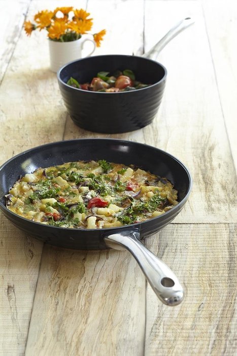 Portmeirion Sophie Conran Cast Aluminum Ceramic Coated Cookware Black Shallow Casserole with Glass Lid, 12.0 Inch N7