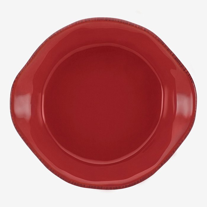 Rachael Ray Cucina Stoneware 1-1/2-Quart Round Baker, Cranberry Red N2