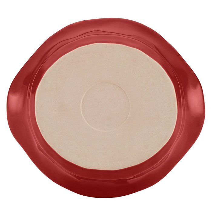 Rachael Ray Cucina Stoneware 1-1/2-Quart Round Baker, Cranberry Red N3