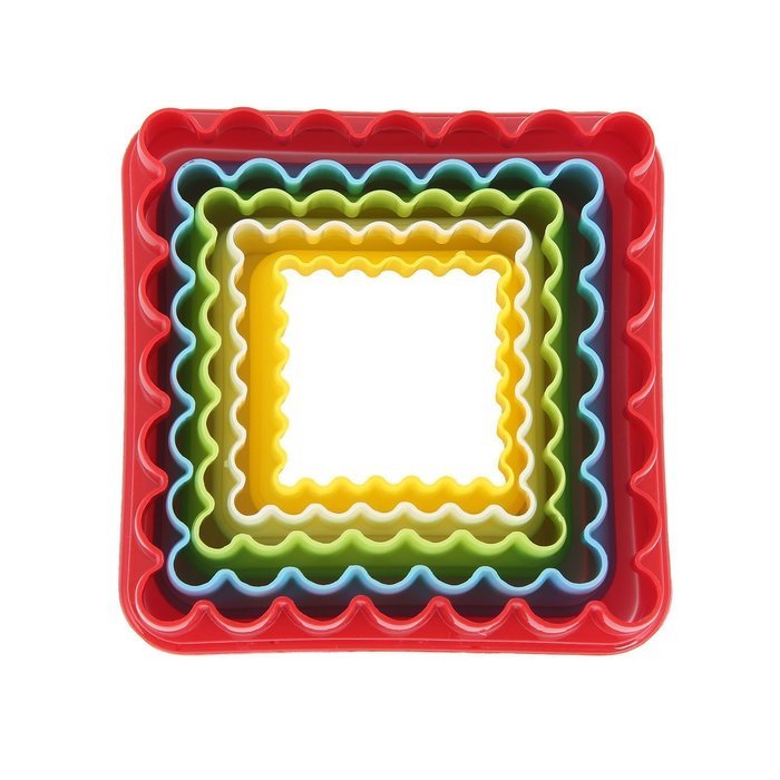 Fantasy Life Cooke Cutter Set Square CookieCutter Sets Multi-size Cookie Cutters Biscuit Cutter Set -5pcs