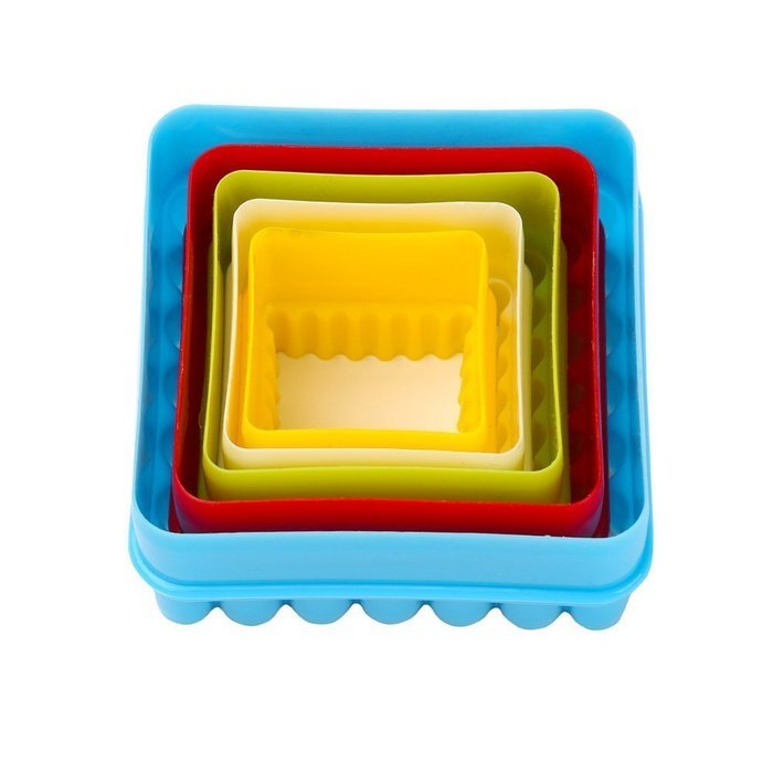 Fantasy Life Cooke Cutter Set Square CookieCutter Sets Multi-size Cookie Cutters Biscuit Cutter Set -5pcs N3