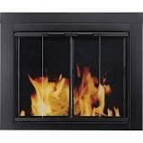 Pleasant Hearth Bi-Fold Style Fireplace Glass Door, Alton Black, Small, AL-1000