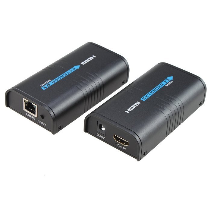 AGPtek LKV372A 60m/190ft 1080P HD HDMI Network Extender Over Single Cat6/6a/7 Ethernet Cable with IR Remote Control N16