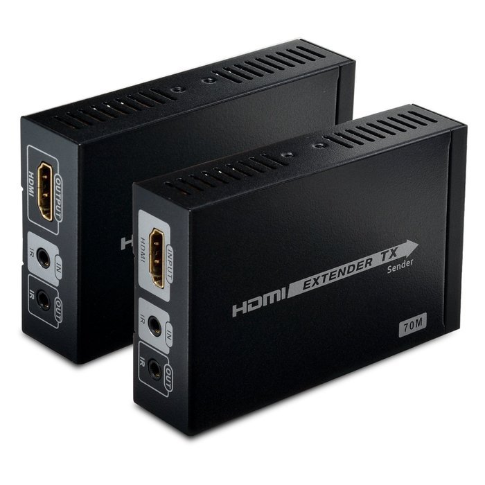 AGPtek LKV372A 60m/190ft 1080P HD HDMI Network Extender Over Single Cat6/6a/7 Ethernet Cable with IR Remote Control N31