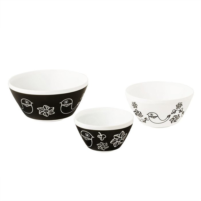 Pyrex 1125474 Vintage Charm Rise N Shine 3 Piece Mixing Bowl Set, Multicolor N2