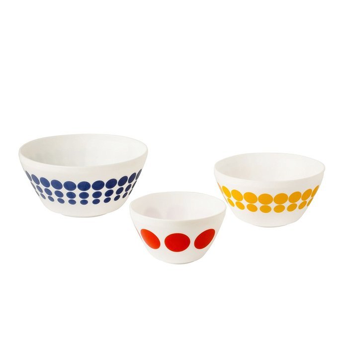 Pyrex 1125474 Vintage Charm Rise N Shine 3 Piece Mixing Bowl Set, Multicolor N3